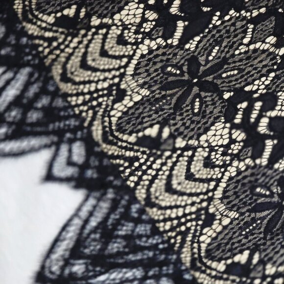 Love FIRE Black Lace Halter Dress – Keyhole Back, Scalloped Hem – Size M – NWOT - Picture 12 of 15